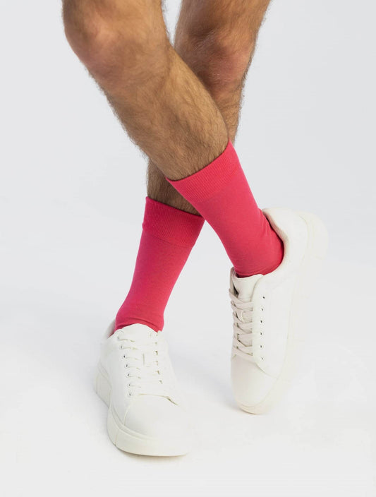 Banana Socks | גרבי כותנה חלקות ורוד פוקסיה - Tefen Medical