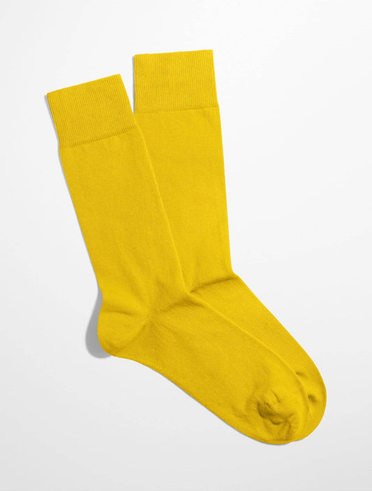 Banana Socks | גרבי כותנה חלקות - צהוב לימון - Tefen Medical