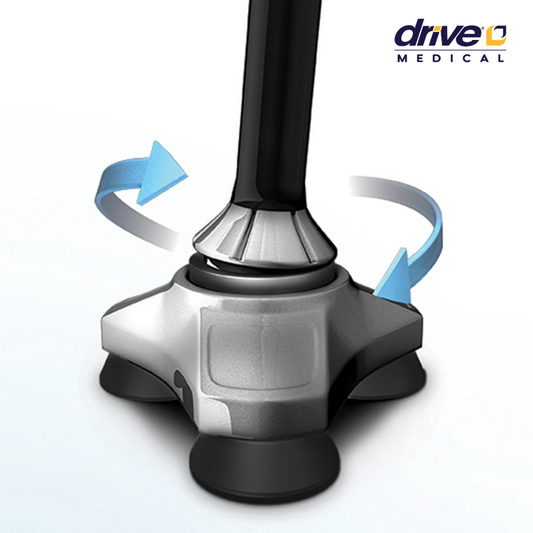 מקל הליכה מתקפל עם בסיס יציב במיוחד - דגם הוריקן אדום