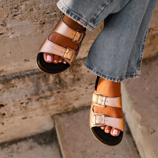 כפכפי אופנה מעוצבות לנשים - דגם איזי אן רוז גולד