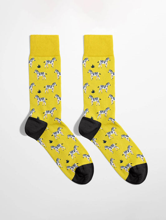 Banana Socks | גרבי כותנה בהדפס דגם זברה - Tefen Medical