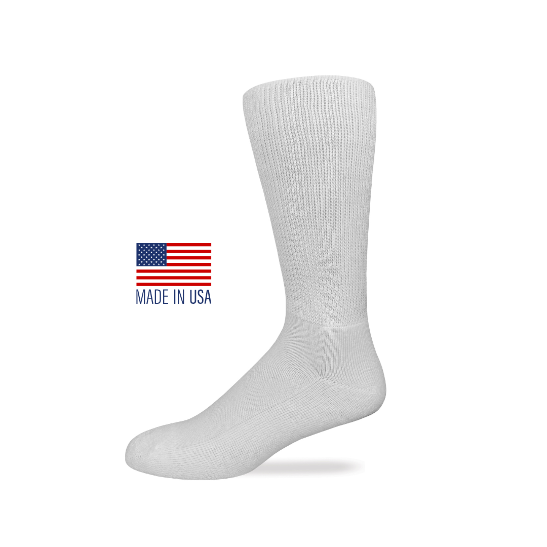 גרבי כותנה אידיאליות לסכרת - דגם בוסטון לבן