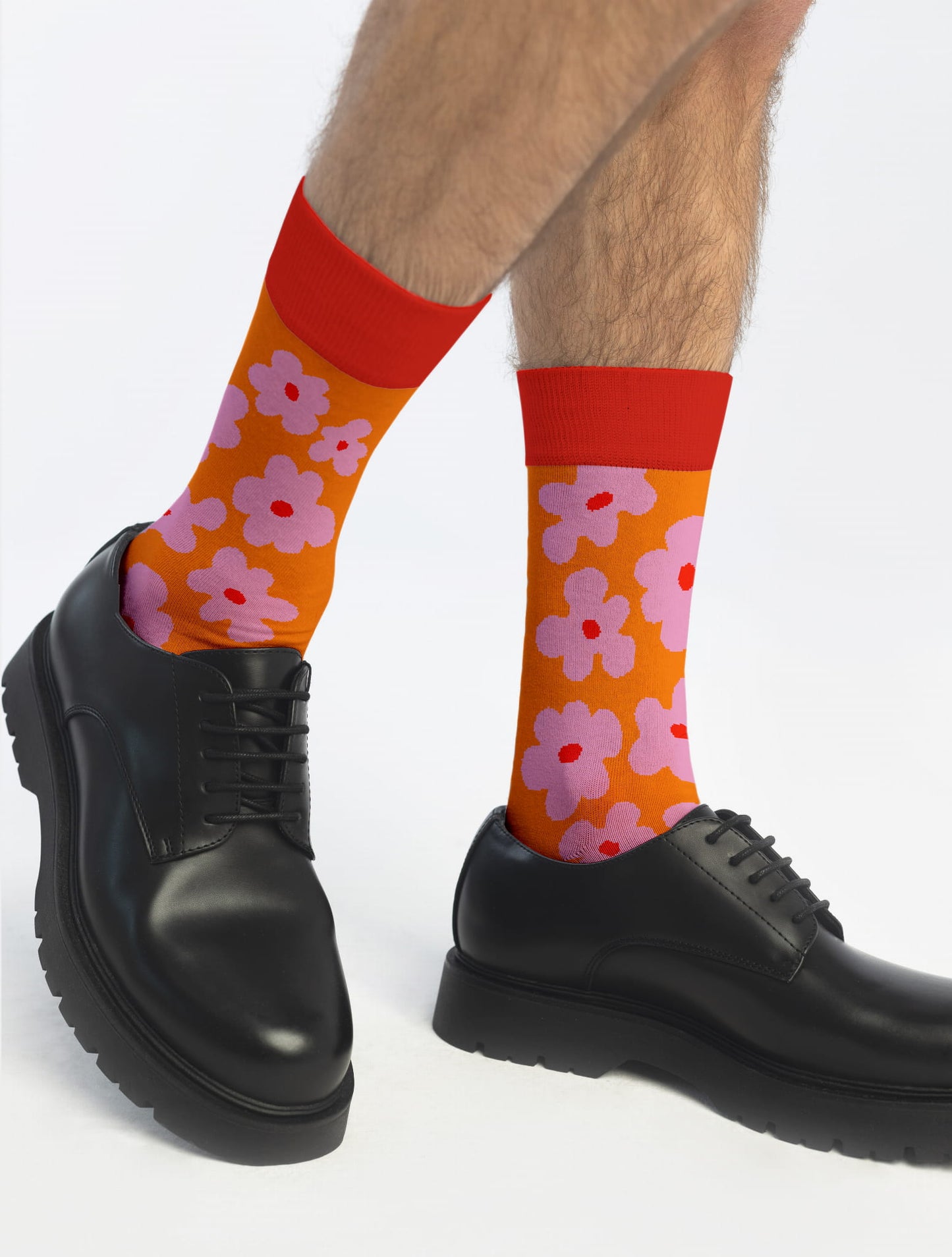 Banana Socks | גרבי כותנה בהדפס פרחים ורודים