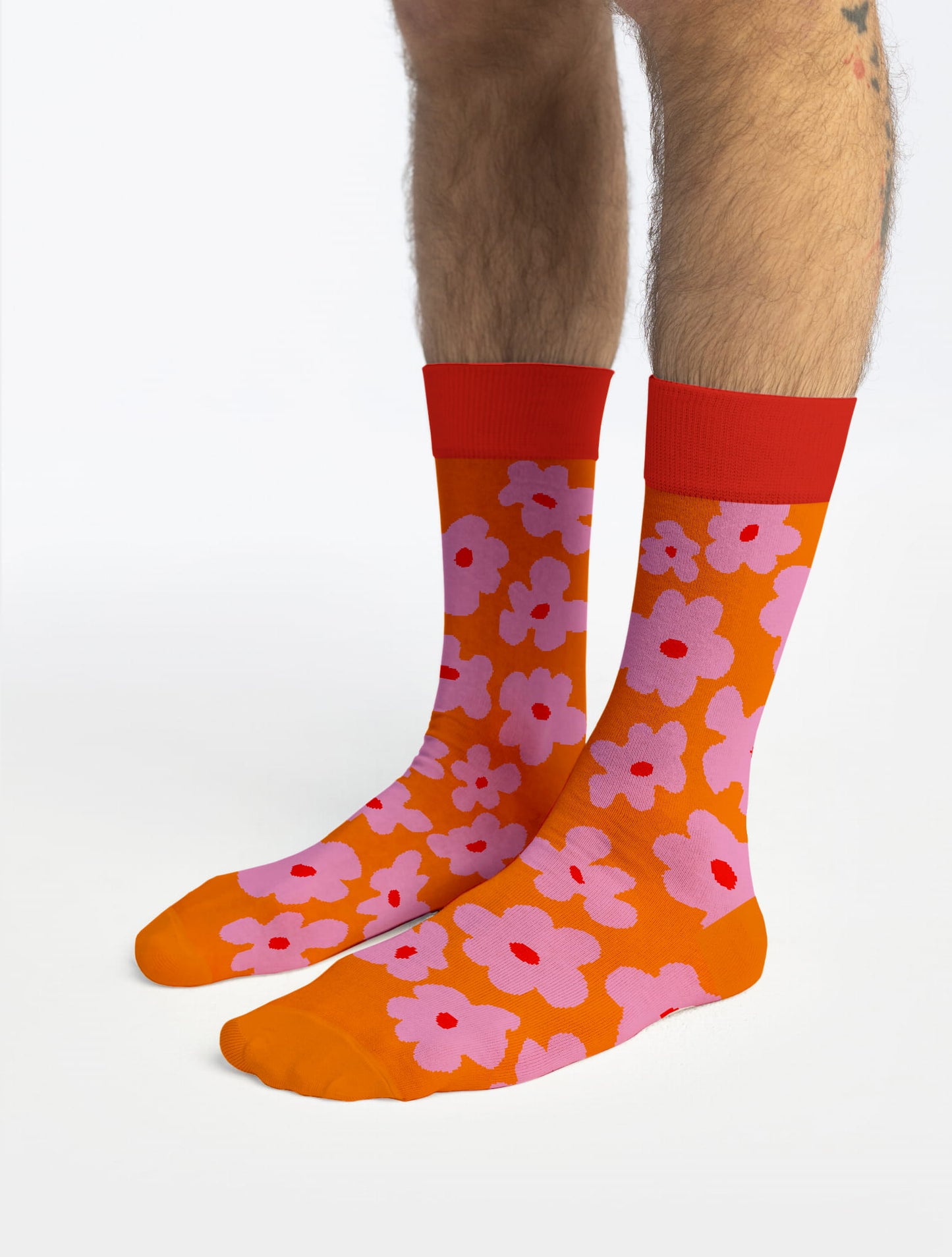 Banana Socks | גרבי כותנה בהדפס פרחים ורודים