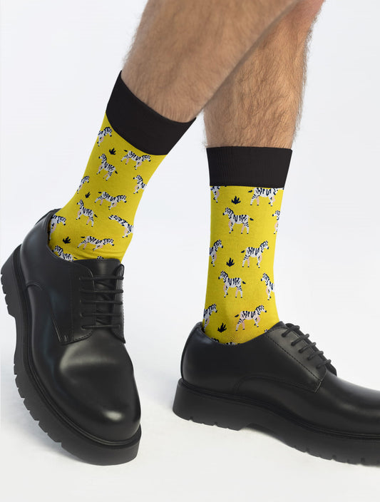 Banana Socks | גרבי כותנה בהדפס דגם זברה